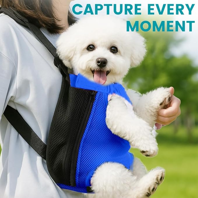 Dog Backpack Carrier, Thick Straps & Cushion, Pet Sling Front Backpacks - Image 6