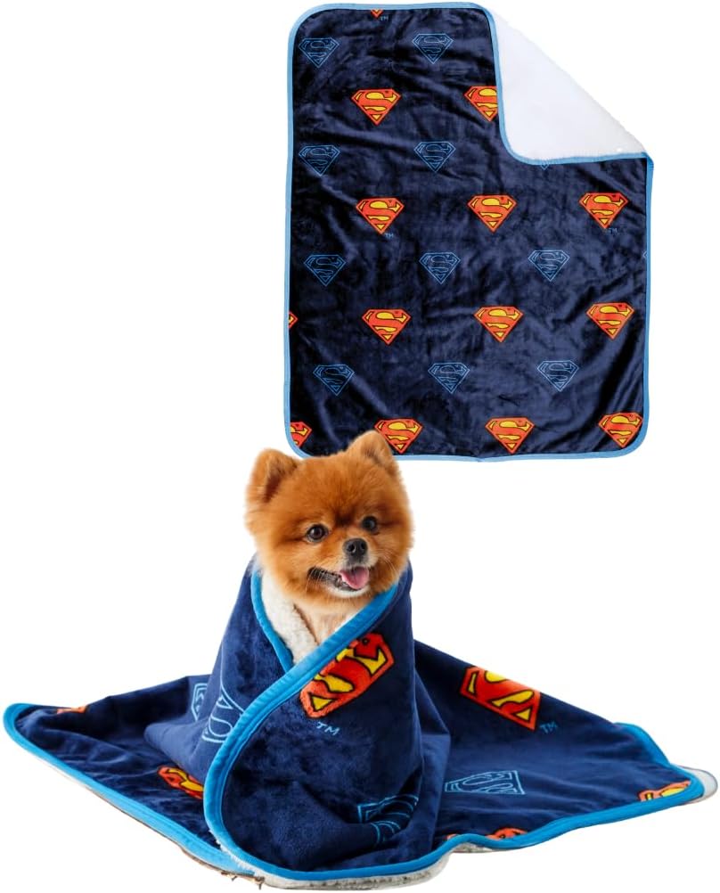 Franco Superman DC Comics Waterproof Dog Bed Cover, Large 30x40 Pet Blanket for Furniture Bed Couch Sofa, (Officially Licensed)