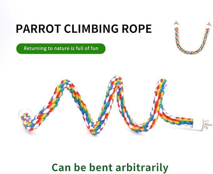 24-Inch Bird Rope Perch + 2 Volcanic Stone Bird Stands - Image 7