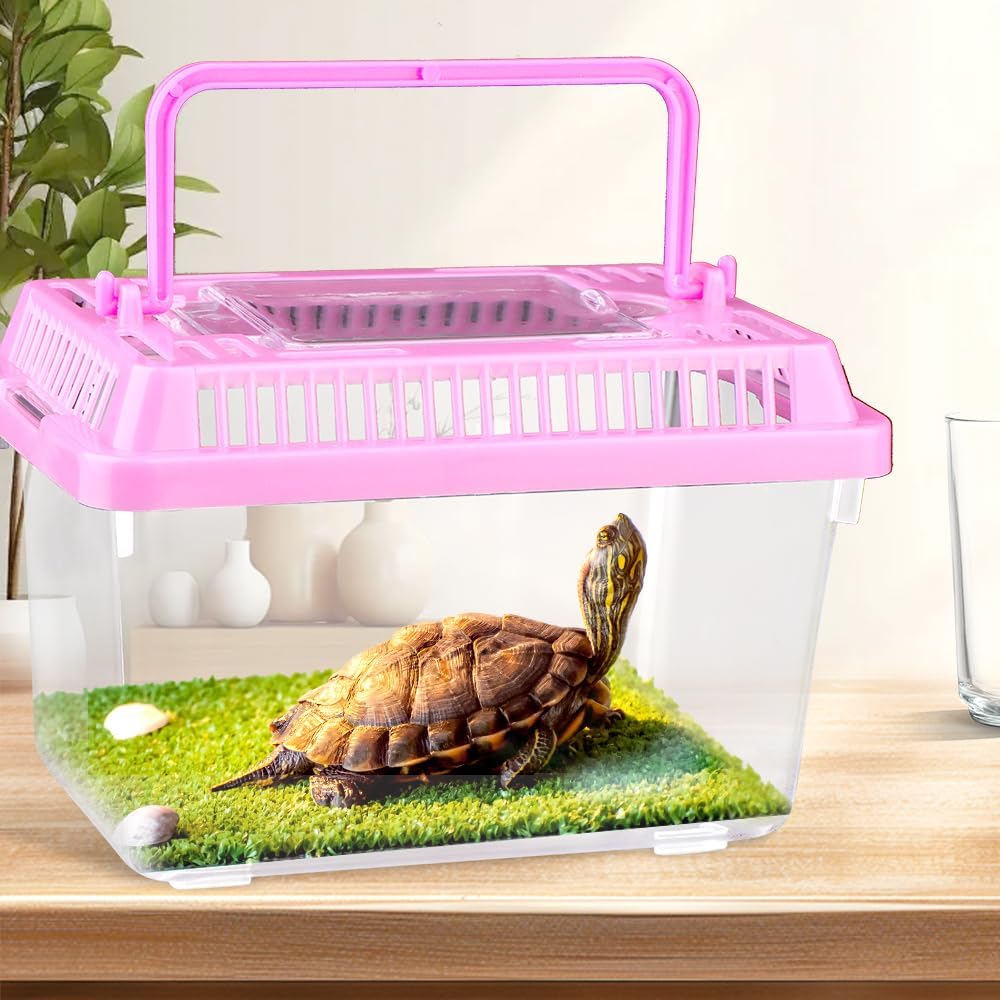 20 Pcs Plastic Reptile Terrarium Box Carrier Cage, 5.1×3.5×3.5in