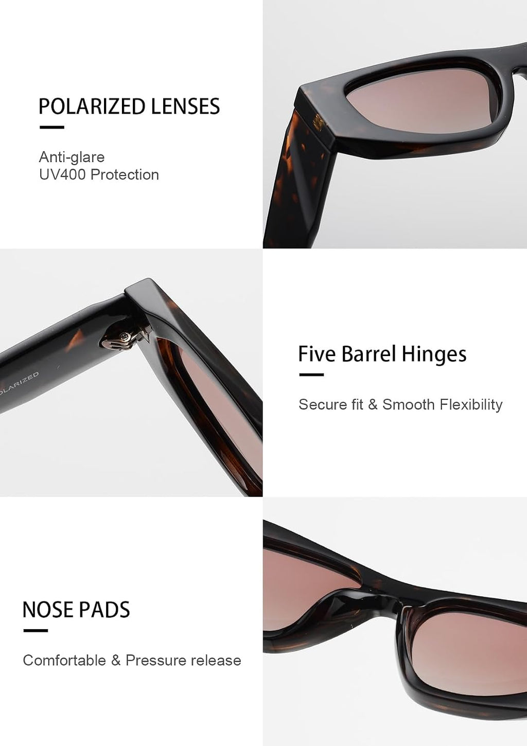 Trendy Polarized Cat Eye Sunglasses Womens Men UV400 VF3201