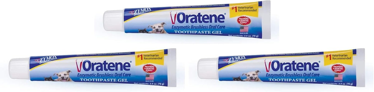 Pet King Brands ZYMOX Oratene Brushless Toothpaste Gel for Dogs and Cats, 2.5oz