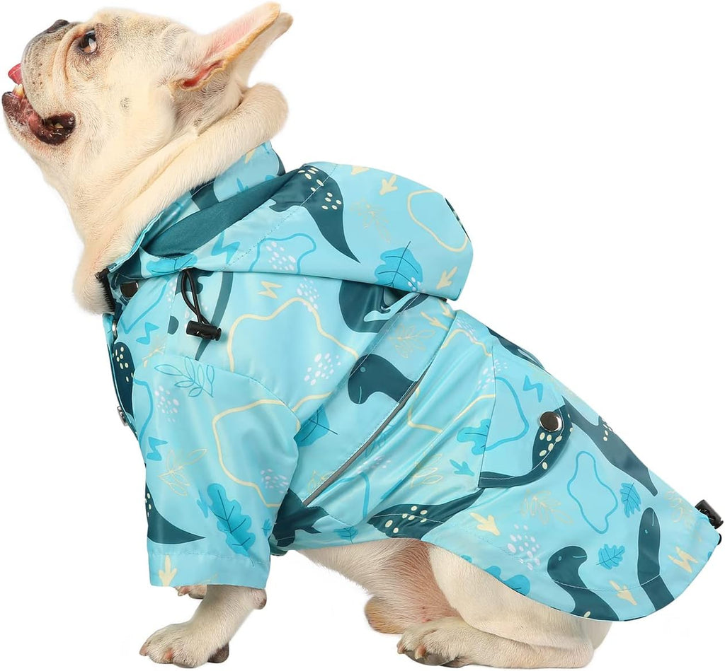 HDE Premium 2-Layer Zip Dog Raincoat Poncho w/Leash Hole & Hood Yellow 3XL