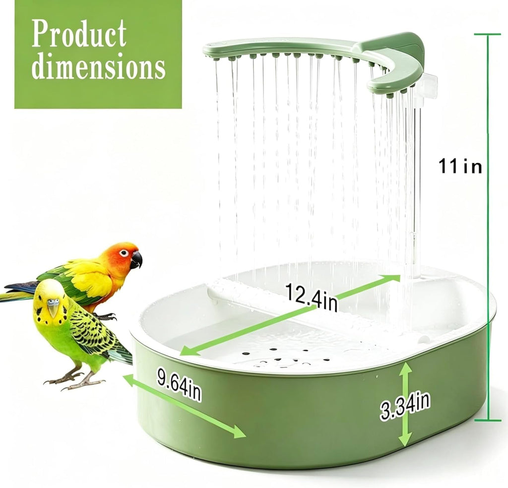 Automatic Parakeet Bird Bath with Pump,Bird Shower Fountain Indoor(UShape)