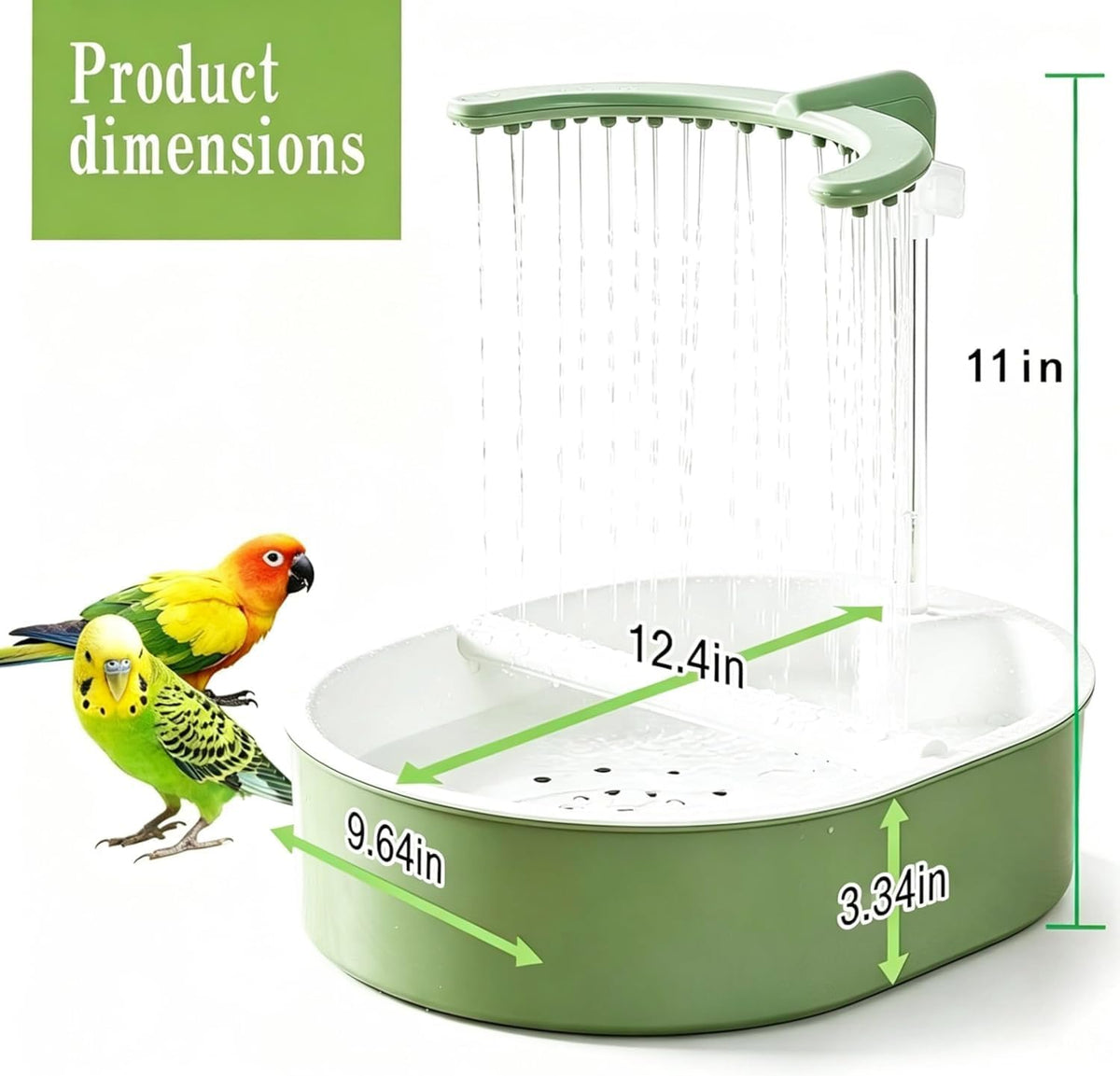 Automatic Parakeet Bird Bath with Pump,Bird Shower Fountain Indoor(UShape)
