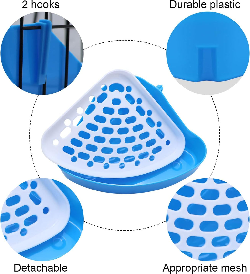 Litewoo Rabbit Litter Box Toilet Bunny Corner Potty for Guinea Pigs, Blue
