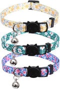 3 Pack Cat Collar Floral with Bell Breakaway Adjustable Flower by Lamphyface