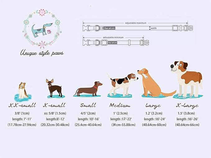 Unique style paws Dog Collar Metal Buckle Purple Blending Collar Gift Durable - Image 5