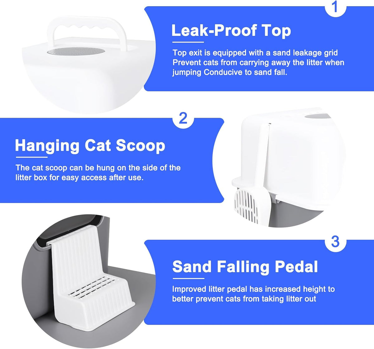 Sfozstra Enclosed Cat Litter Box: Odor Control Leak Resistant Design