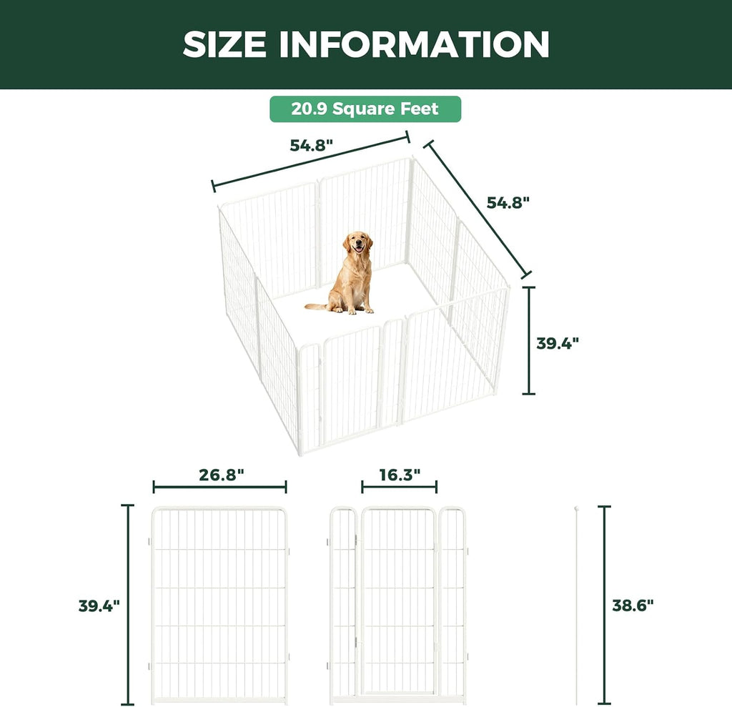 FXW Homeplus Indoor Dog Playpen, 40" H, 8 Panels, for Medium & Large Dogs