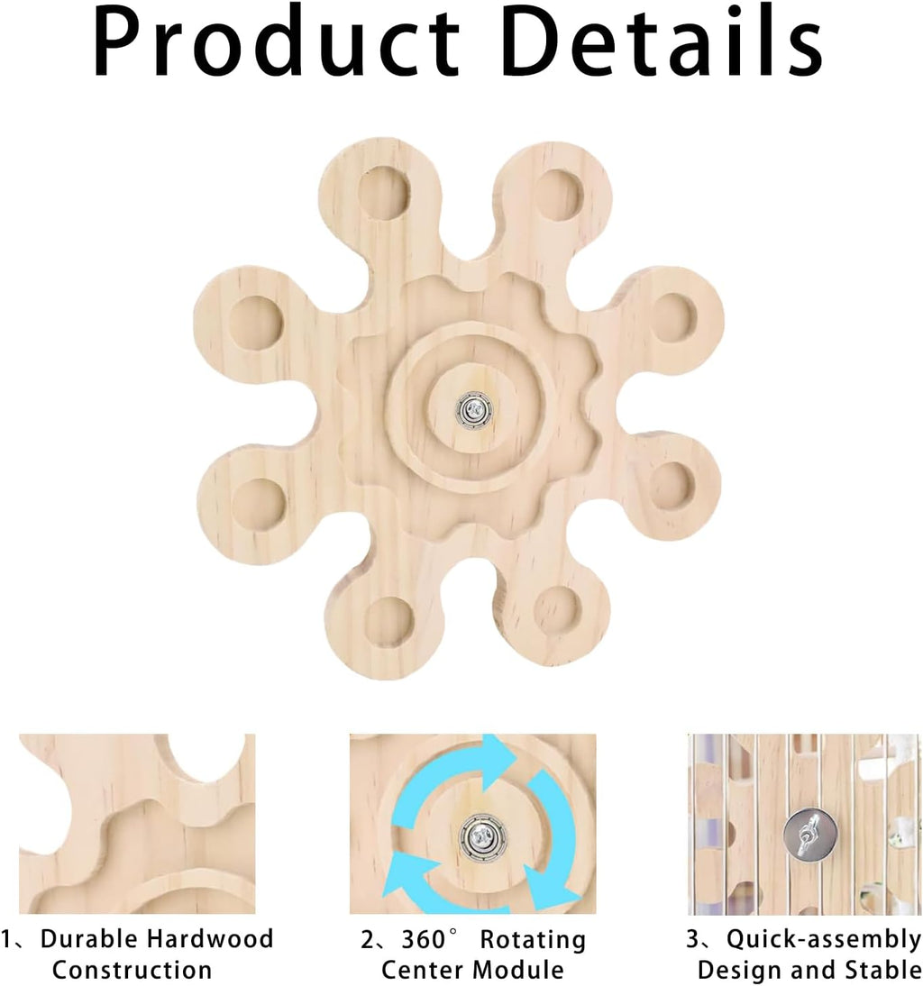 Natural Wood Chinchilla Chew Toy Snowflake Shape, 2 Count