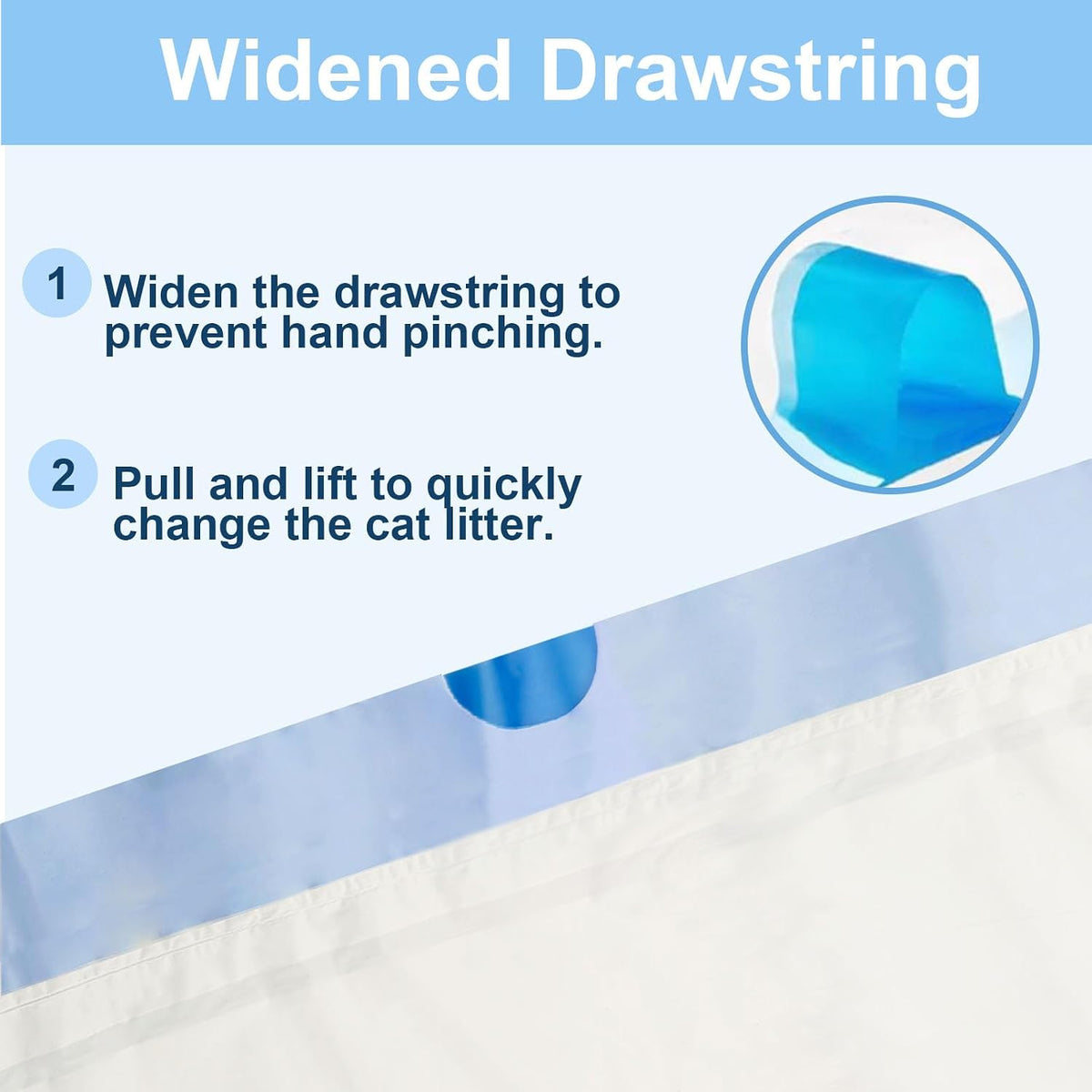 17.5"Opening x 18"L Cat Litter Box Liners for Self-Cleaning Cat Litter Box, Replacement Automatic Litter Box Liners, 4 Rolls Drawstring Trash Bags for Robot, Extra Thick（4 Packs/80 Counts）