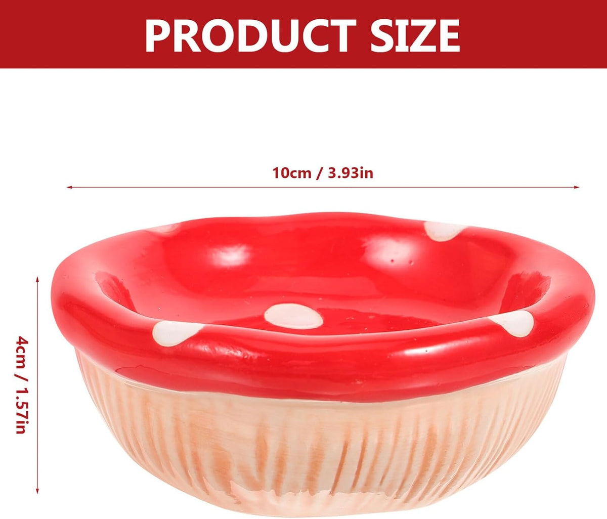 POPETPOP Ceramic Hamster Bowl Mushroom Shape Small Pet Feeding Dish