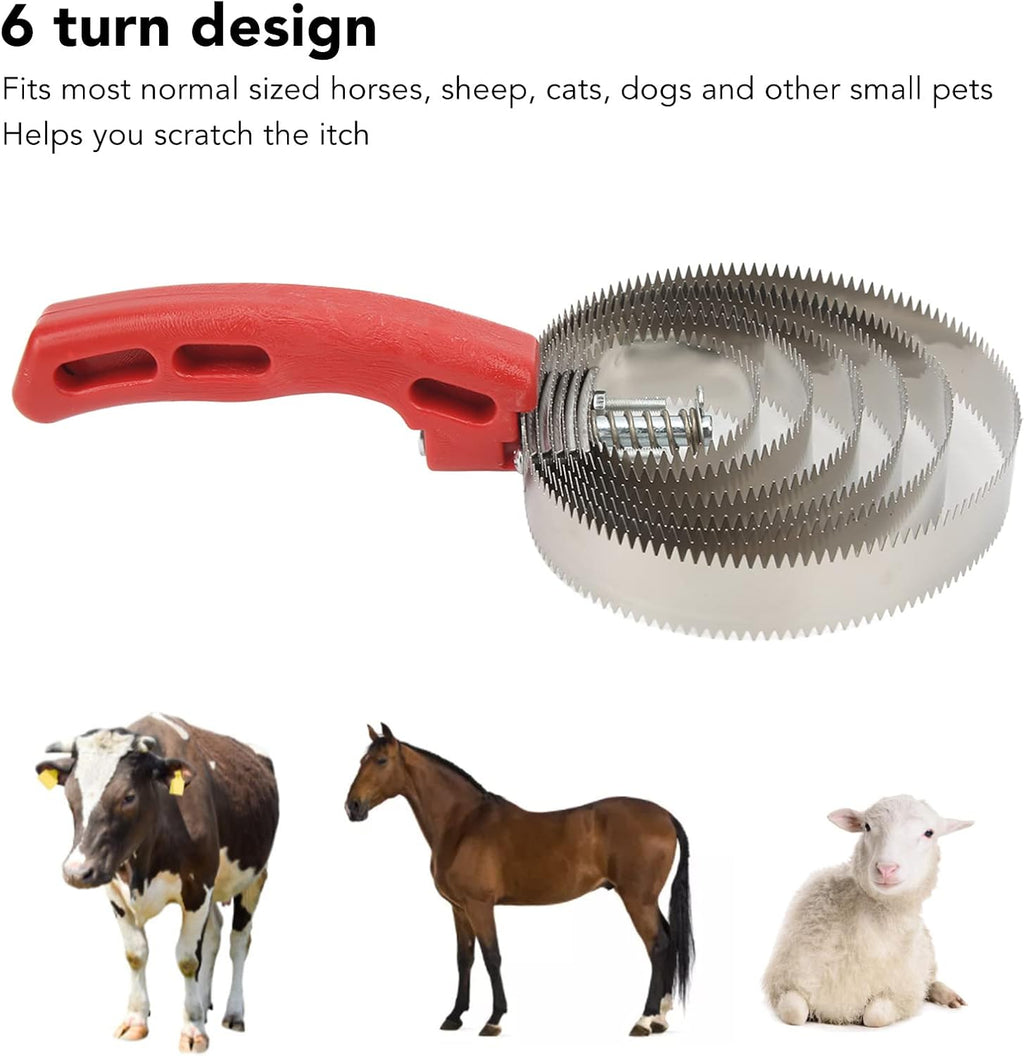 Curry Comb 6 Turns Stainless Steel Itch Relief Horse Brushes for Anim
