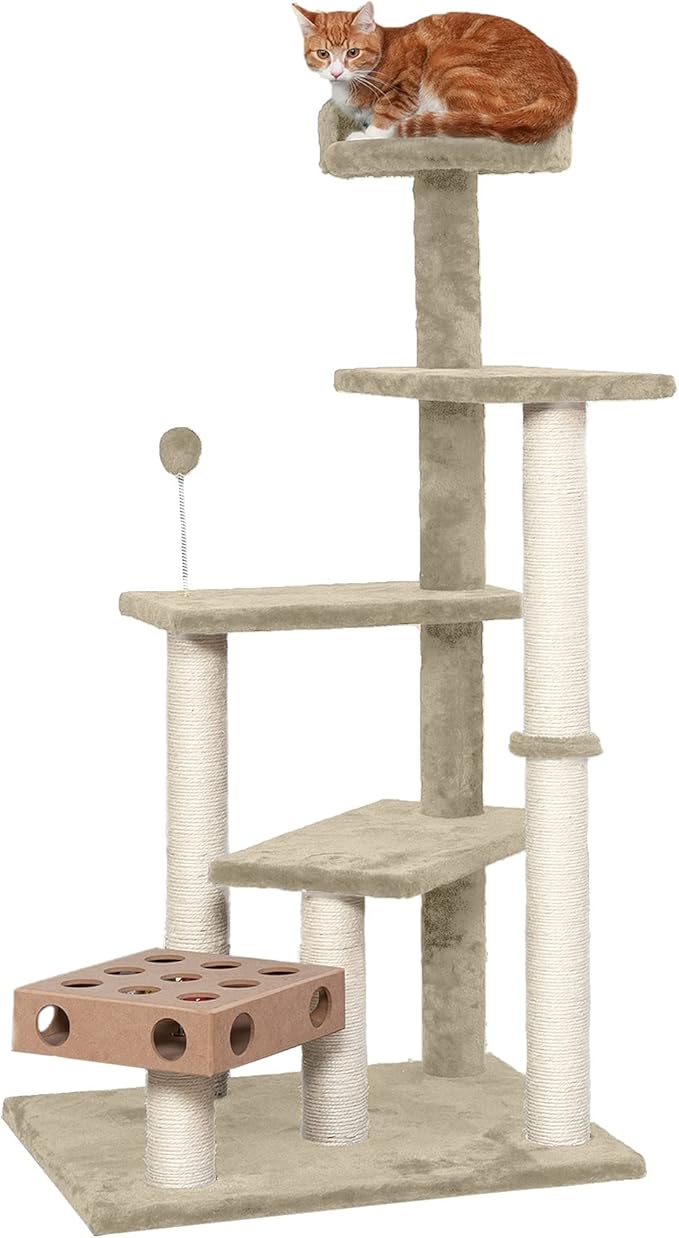 Furhaven 49.5" Tall Cat Tree for Indoor Cats, Ft. Sisal Scratching Posts by FurHaven