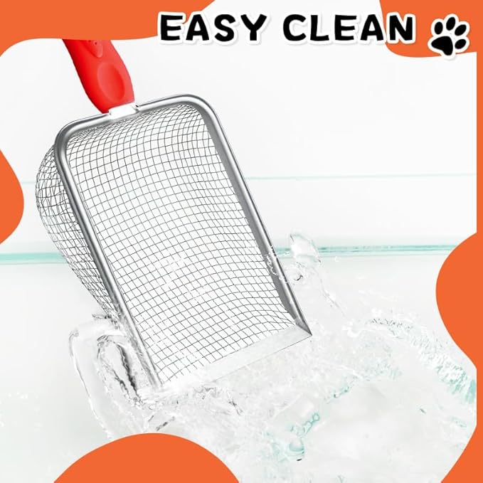Cat Litter Scoop, Sturdy Litter Cleaner Corner Shovel, Stainless Steel Mesh - Image 6