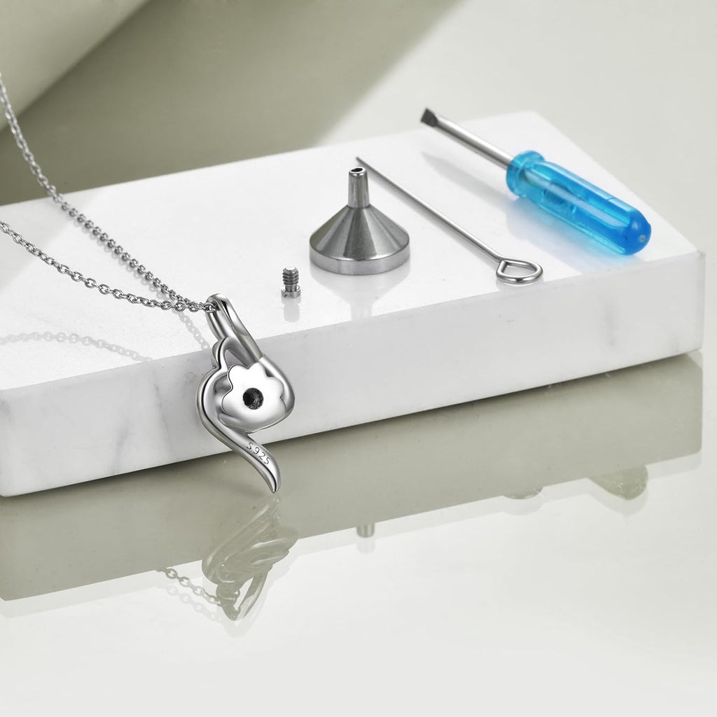 WINNICACA Urn Necklace 925 Sterling Silver Cremation Jewelry