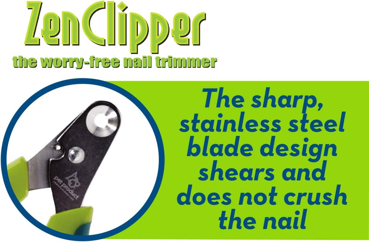 Zen Clipper Pet Nail Clipper for Dogs – Dog Nail Clipper for Safer Dog Grooming and Nail Care - Clean, Quiet, and Easy-to-Use Stainless Steel Dog Nail Trimmer - (4mm Hole)