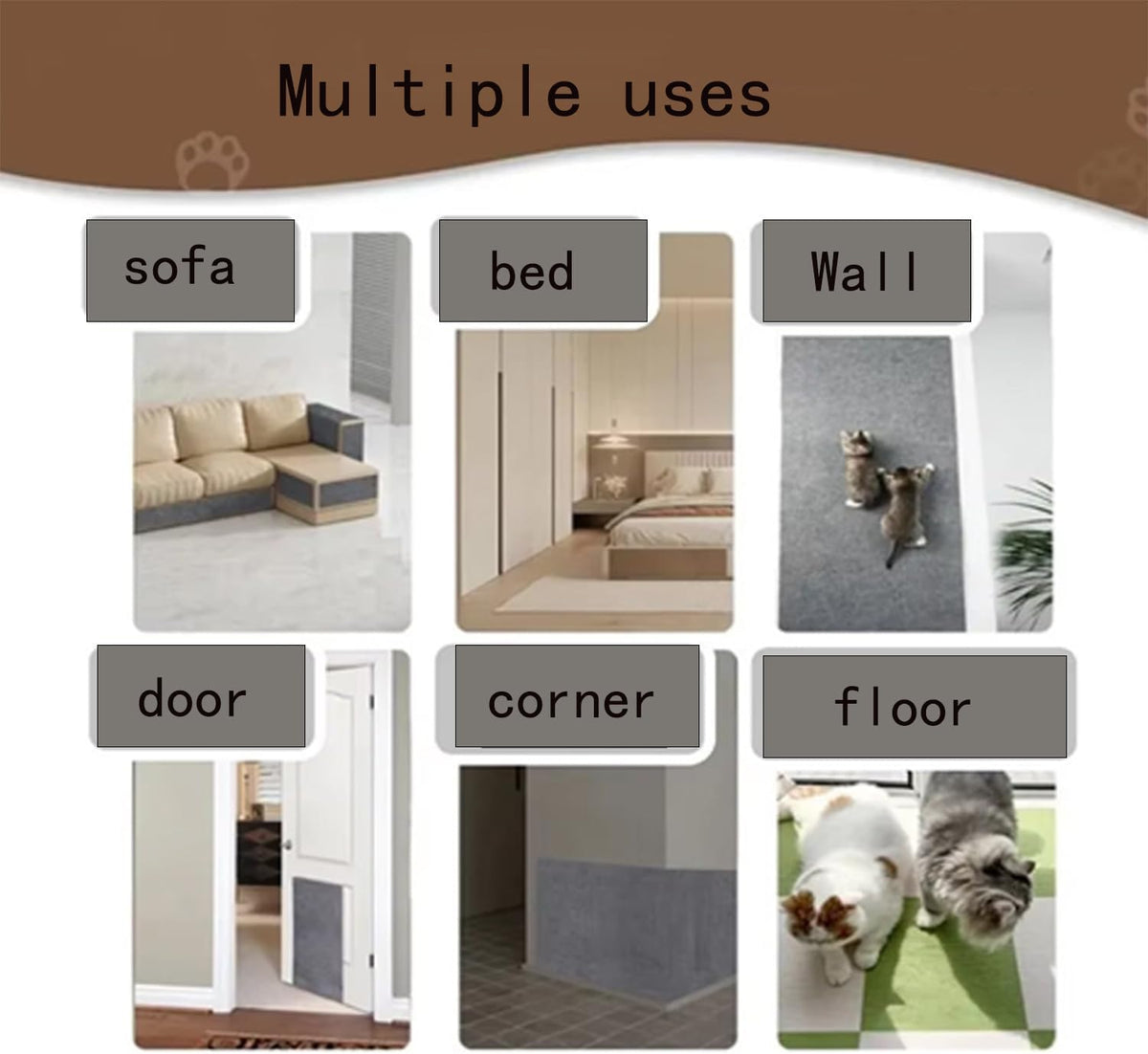 78.7"x15.8" Couch Cat Scratch Protector, Cat Scratcher Furniture Pad