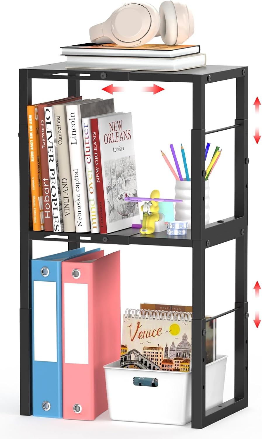 LIDTOP Locker Organizer Shelf Metal, Adjustable Width & Height Shelf