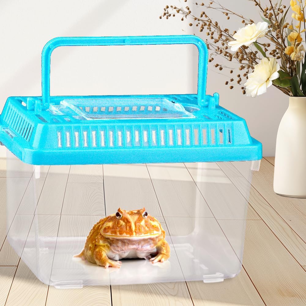 20 Pcs Plastic Reptile Terrarium Box Carrier Cage, 5.1×3.5×3.5in