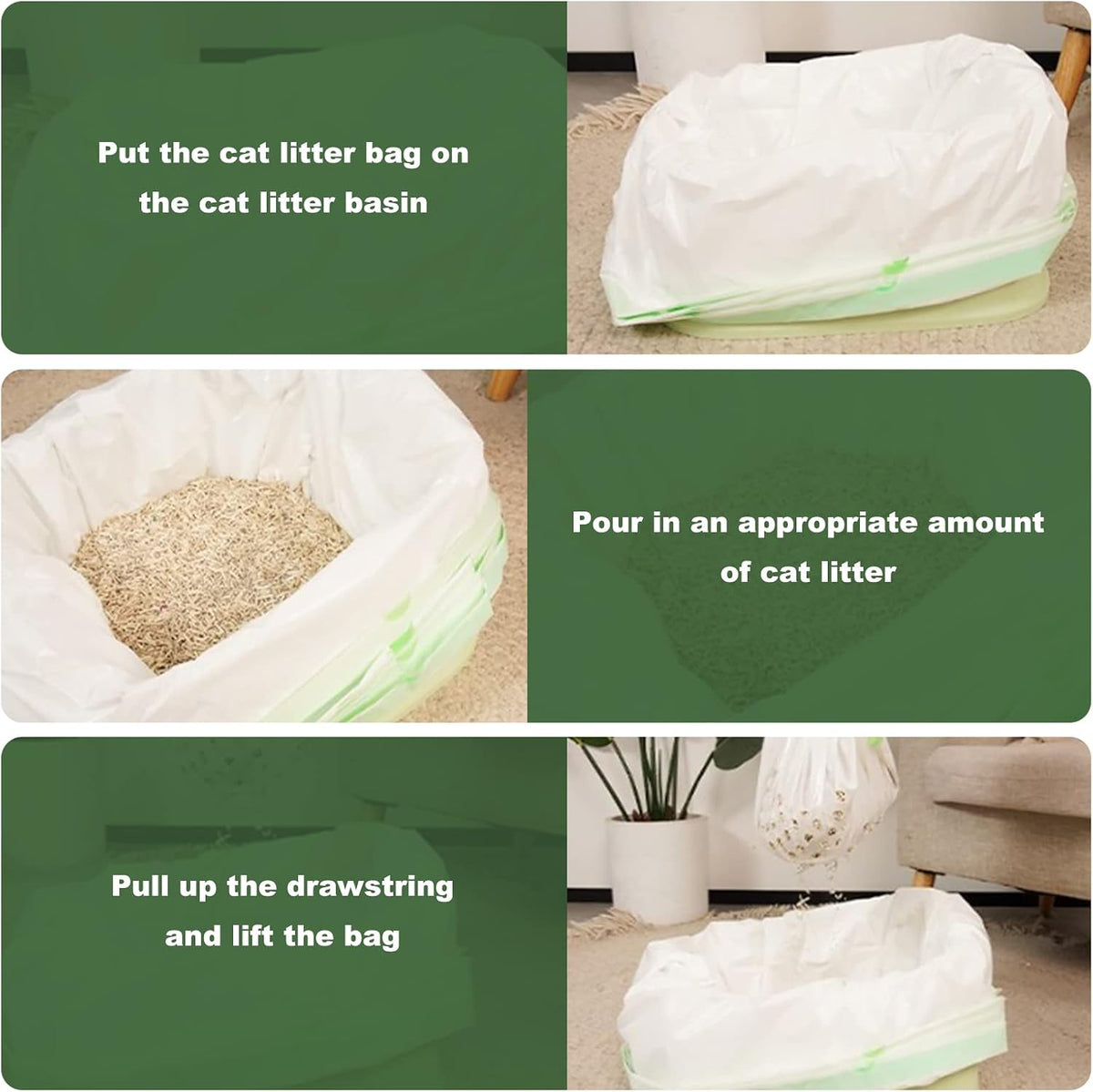 35 Count Cat Litter Box Liners, Sifting Litter Box Liners