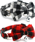 Breakaway Cat Collar with Bell and Bow, Bowtie Puppy Collars by YOUALSO