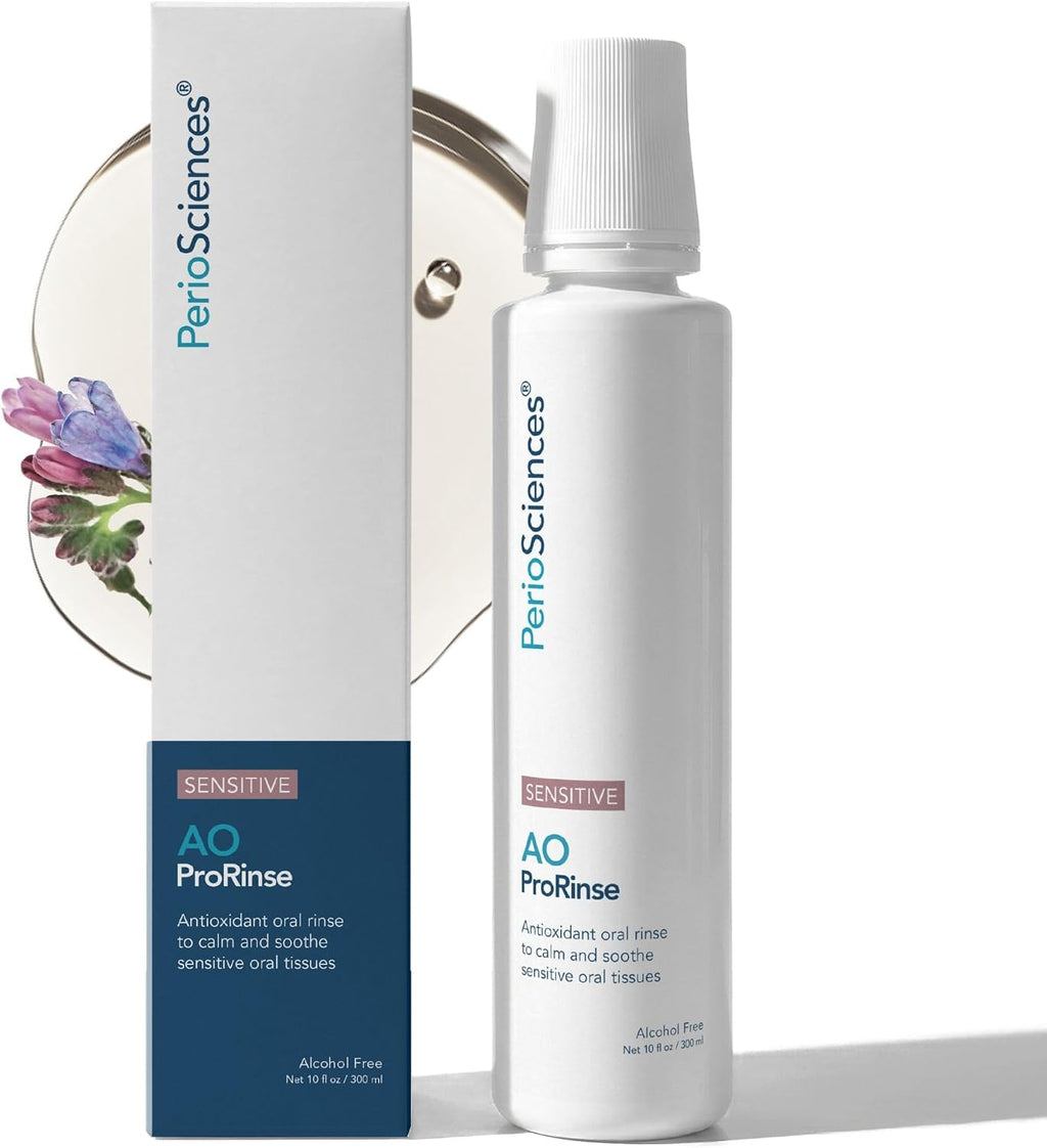 PerioSciences AO ProRinse Sensitive Gums Mouthwash with Antioxidants – Oral Rinse for Gum Health – 10 fl oz / 300ml