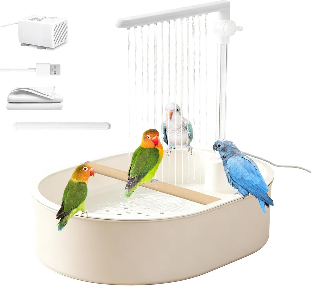 Bird Bath, Parrot Bathtub, Automatic Parrot Shower Bath with Pump