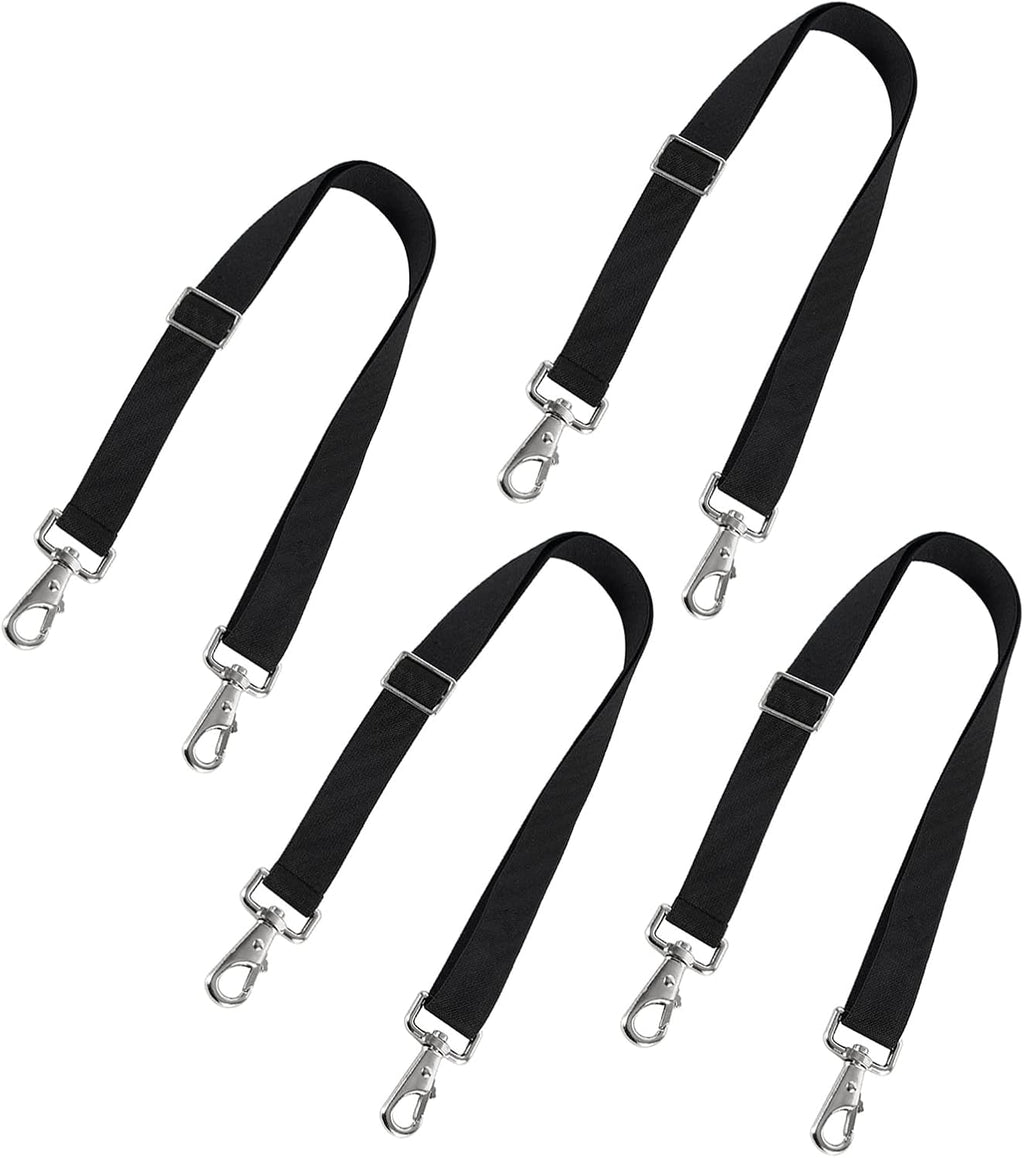 Premium Horse Blanket Sheet Leg Straps Replacement Stretchy Belly Strap with Double Swivel Snaps, Adjustable Length from 24 to 42 Inch(4 Pcs)