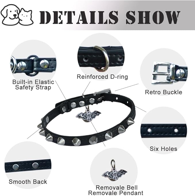 2 Pack Leather Cat Collar Breakaway - Image 4