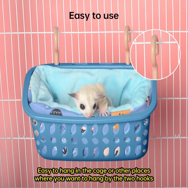 LEFTSTARER Rat Hammock Bed for Hamster Sugar Glider, Warm and Soft Hanging Basket Bedding, Accessories Toys Rat, Squirrel, Hedgehog, Lizard