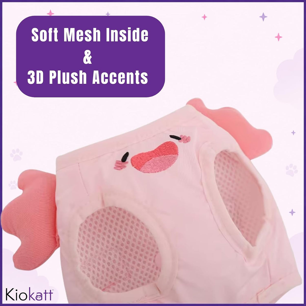 Cat Harness and Leash Set, Step-in Mesh Vest, Pink Axolotl, Small