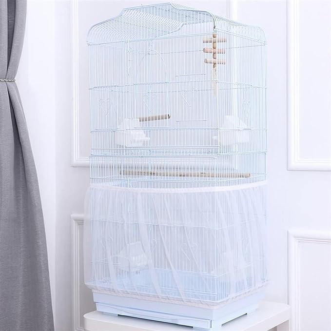 Birdcages Mesh Net Skirt Cover Reusable Stretchy Bird Cage Seed Catcher 35CM - Image 2