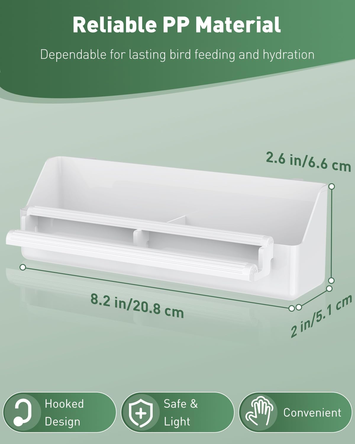 Pawfly 2 Pack Bird Feeder for Cage Hanging Plastic Feeder with Hooks Water Dispenser with Perches for Small Parakeet Cockatiel Canary Parrot