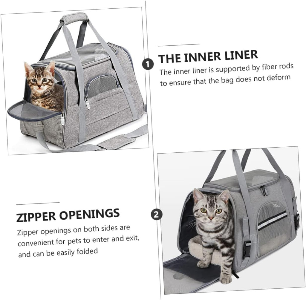 Milisten Breathable Pet Carrier Bag Collapsible Dog Cat Backpack for Travel Camping Sightseeing with Mesh Ventilation Comfortable Spacious Design Gray