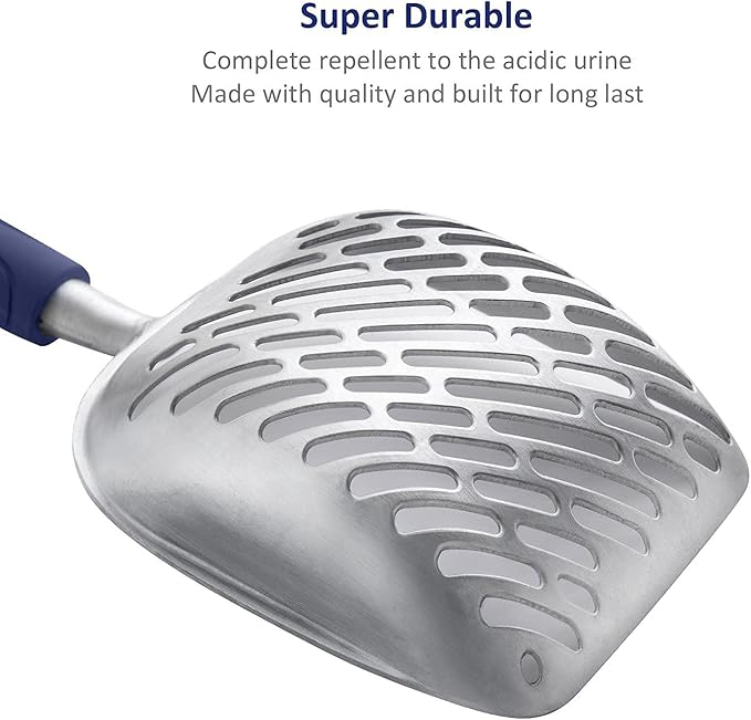WePet Cat Litter Scoop, Aluminum Alloy Sifter, Kitty Metal Scooper, Deep Shovel - Image 4