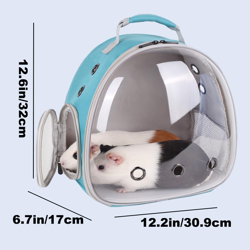 Portable Small Animal Backpack Travel Breathable Pet Carrier Bag Cages for Guinea Pig, Rabbit, Bearded Dragon, Squirrel, Tortoise, Bird, Lizard, Sugar Glider