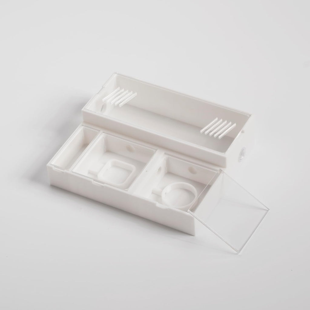 Ant Farm Formicarium with Large Activity Chamber, 2 Small Chambers, Water Area, 2 10mm Extension Ports, White