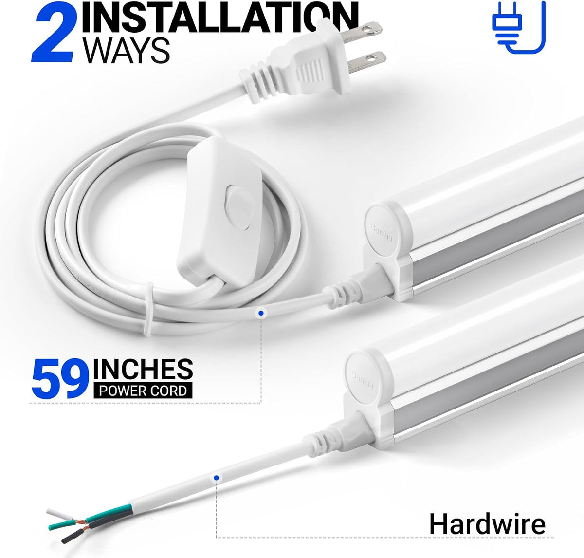 Barrina LED T5 Integrated Single Fixture, 4FT, 2200lm, 3000K, 20W, 6 Packs