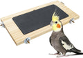 Bird Perch, Wooden Platform with Slate Rock, Bird Playground, Parakeet Shelf Stand Platform, Cage Accessories for Budgies, Cockatiels, Lovebirds, Green Cheeks, Small to Medium Birds