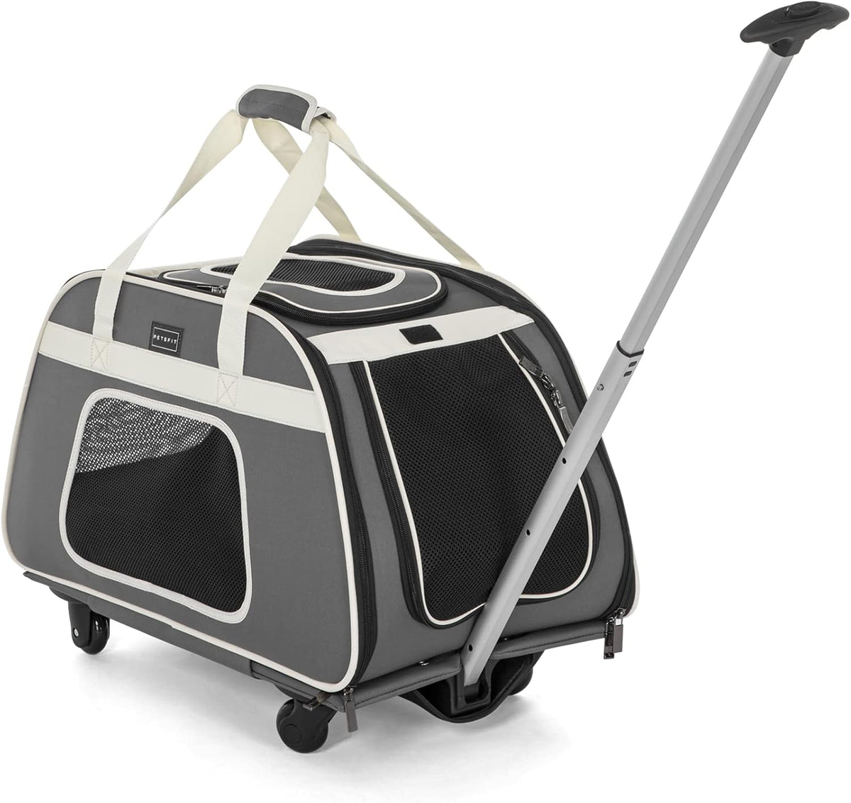 Petsfit Cat Carrier with Wheels, Removable Spinner Wheels, Up to 13 lb
