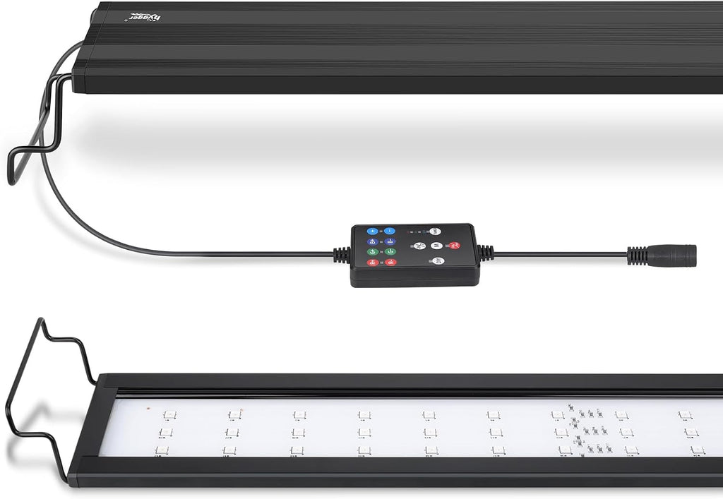 hygger LED Aquarium Light, 26W Full Spectrum Fish Tank Light with Multi-Color Timer DIY Mode 24/7 Natural Mode, Adjustable Brightness, Aquarium Plant Light with Extendable Brackets for 32~37IN Tank