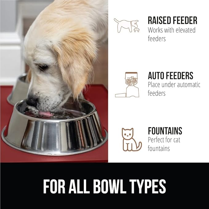 GORILLA GRIP 100% Waterproof Raised Edge BPA Free Silicone Pet Feeding Mat - Image 6