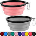 Collapsible Dog Bowls-2 Pack Large Size for Large/Medium Dogs, Pet Travel Water Bowl, Dogs Cat Portable Water Bowl, Dog Pet Feeding Watering Dish Outdoor Hiking Parking Traveling with 2 Carabiners
