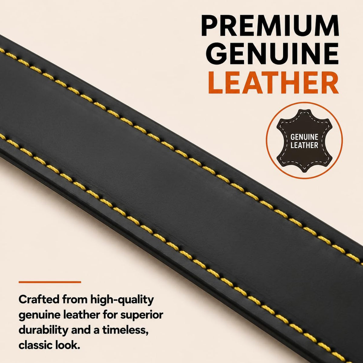 DowgClub Genuine Leather Dog seat Belt for car, Safe Distraction Free Driving, Heavy-Duty Design with Military Grade Hardware, Harness for Small, Medium and Large Pets (Black, 30")