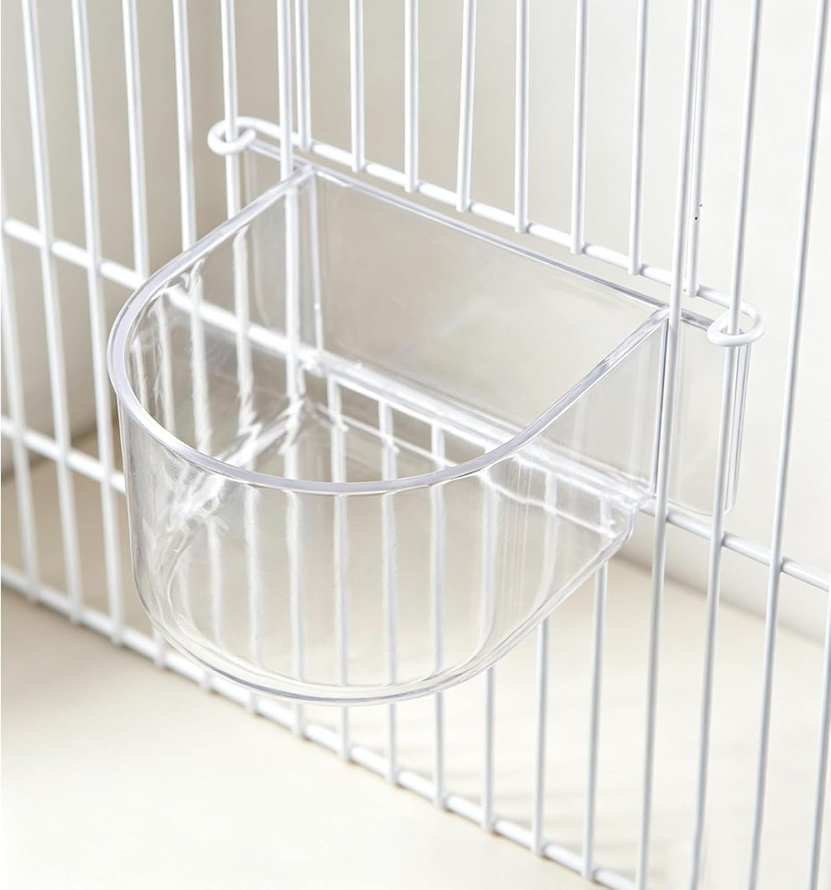 4 Pcs Clear Bird Cage Feeder Bird Cage Seed Water Feeder Cups