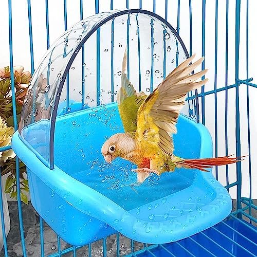 Bird Bath Box Hanging Birdbath Toy Parakeet Caged Bathing Tubs