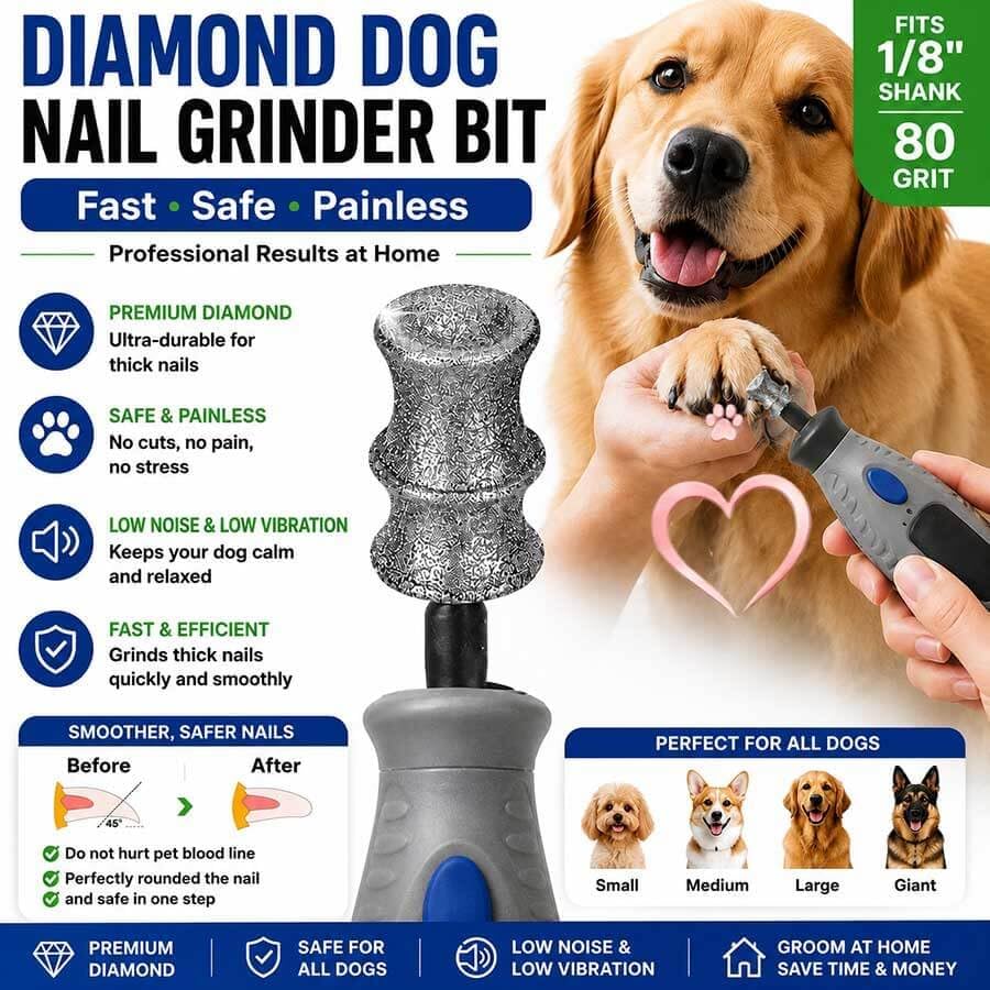 Diamond Dremel Dog Nail Grinder Attachment Bit for Pet Rotary Tools