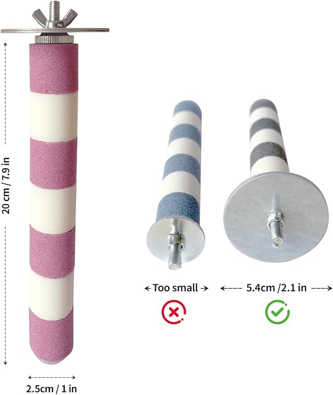 AOTU Natural Sandstone Parrot Perch Bird Toys – Durable Beak & Claw Trimming - Image 4
